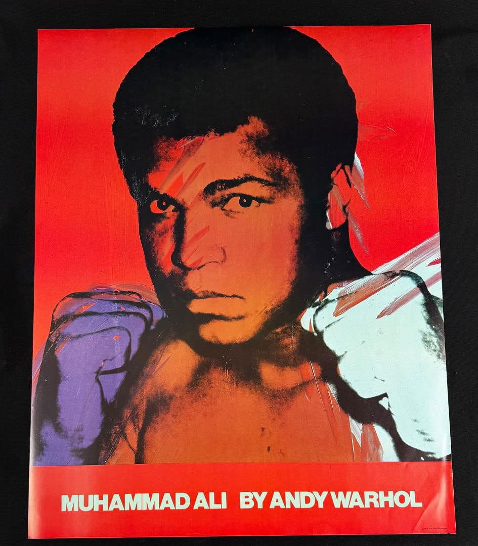 Andy Warhol Muhammad Ali Offset Lithograph: 24" by 30". Copyright symbol at bottom right 1978 Andy Warhol Enterprises. Warhol photographed Ali in 1977 for his Athletes Series. Provenance: From the estate of Rodney Hilton Brown who operated Hilt