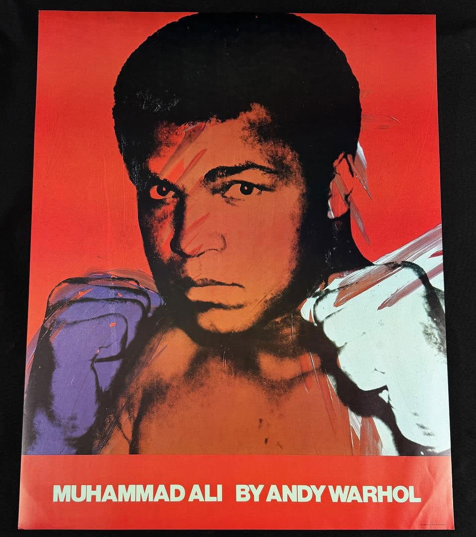 Andy Warhol Muhammad Ali Offset Lithograph: 24" by 30". Copyright symbol at bottom right 1978 Andy Warhol Enterprises. Warhol photographed Ali in 1977 for his Athletes Series. Provenance: From the estate of Rodney Hilton Brown who operated Hilt