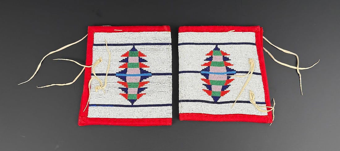 Montana Crow Indian Beaded Cuffs: First Half of the 20th Century.