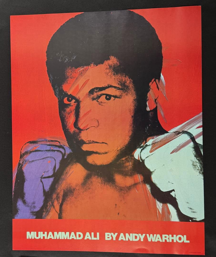 Andy Warhol Muhammad Ali Offset Lithograph: 24" by 30". Copyright symbol at bottom right 1978 Andy Warhol Enterprises. Warhol photographed Ali in 1977 for his Athletes Series. Provenance: From the estate of Rodney Hilton Brown who operated Hilt