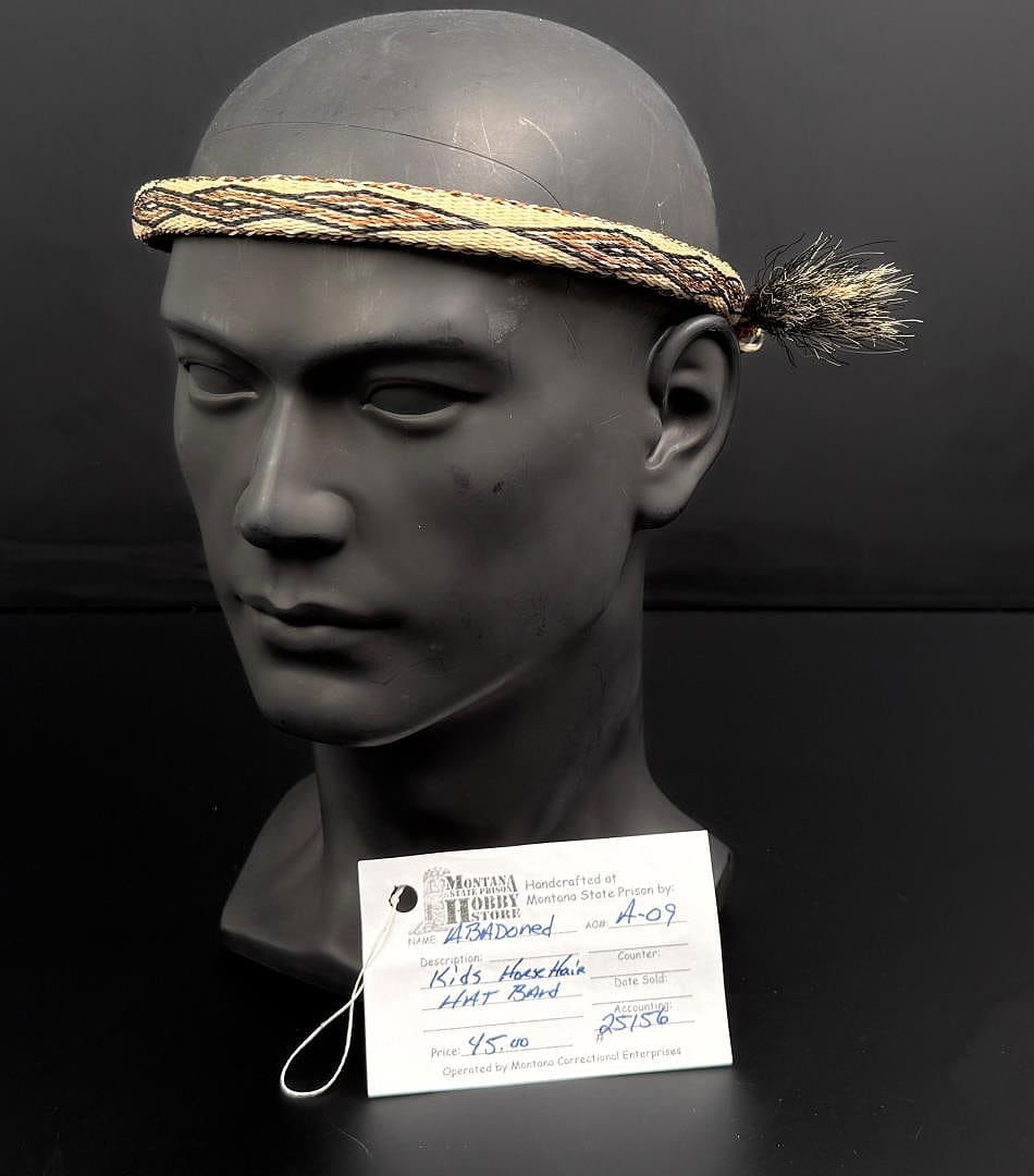 Deer Lodge Prison Montana Horsehair Hat Band: Adjustable. Made at Deer Lodge Prison in Montana.