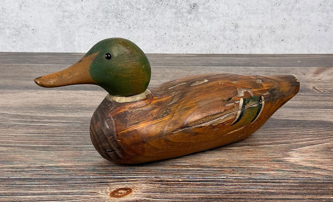 Mason Mallard Drake Duck Decoy: Measures 15 1/2" long. Repainted.