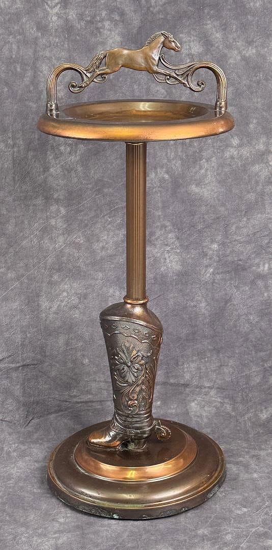 Western Cowboy Smoking Smoke Stand: 10 1/2" wide by 26" tall.