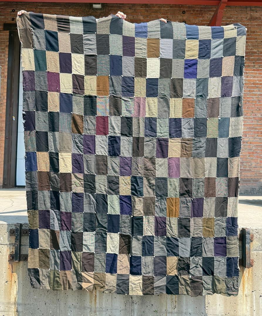 Folk Art Feed Sack Patchwork Quilt
