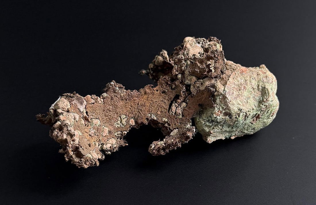 Native Copper Ray Mine Arizona Specimen: Pinal County, Arizona. 4 1/4" by 2 5/8" by 1 5/8".