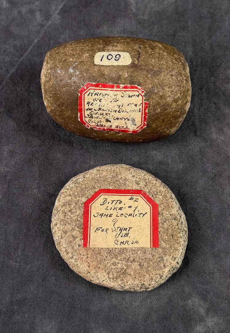 Ancient Native American Indian Stone Tools: Museum labels as shown.