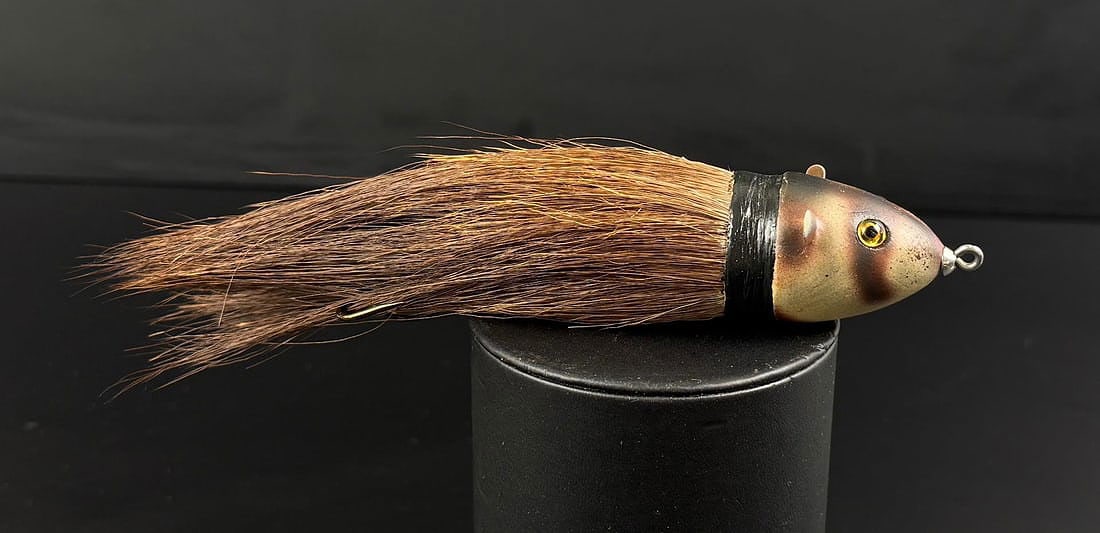 Paw Paw Musky Mouse Fishing Lure: Unusual, likely restored.