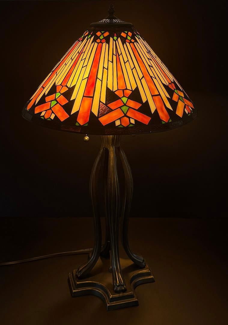 Stained Glass Table Lamp: 30" tall.