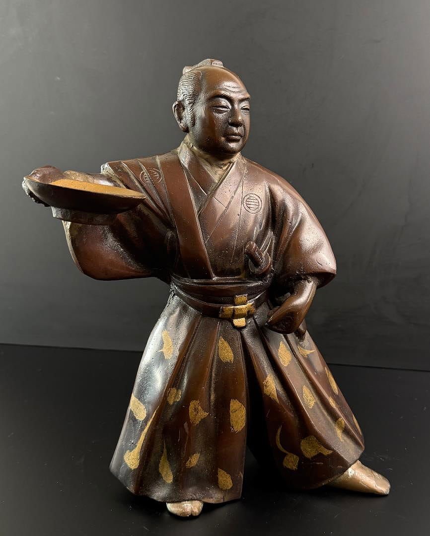 Japanese Bronze Samurai: 15" by 12" by 5 7/8"