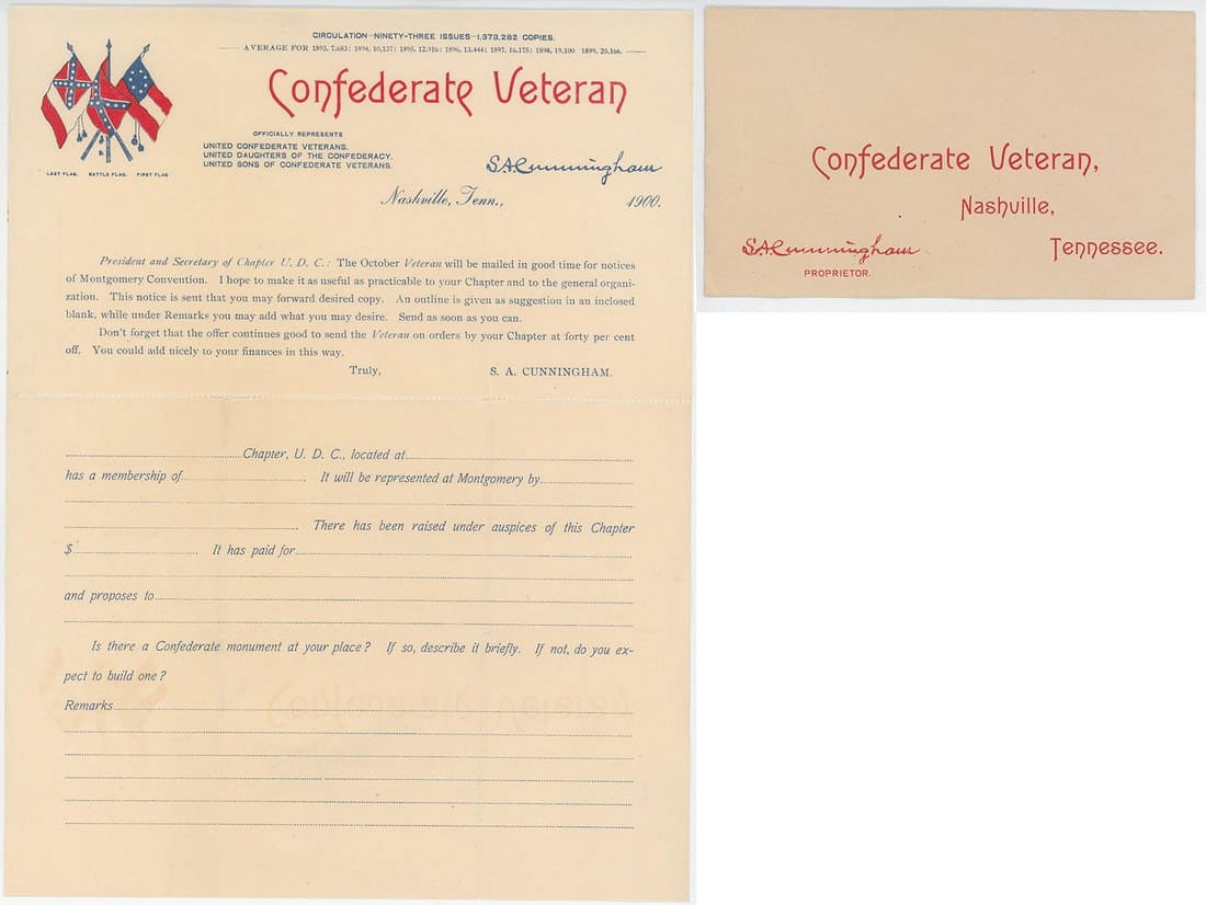 Confederate Veterans Subscription Form