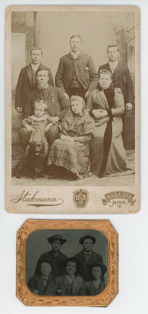 Civil War GAR Veteran Family Photos: Tintype and Cabinet Photo. Wabasha Minnesota.