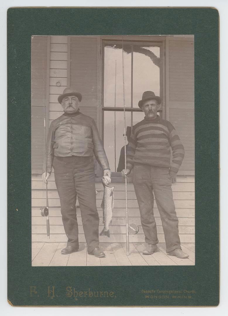 Monson Maine Trout Fishermen Photo: F.H. Sherburne Photographer. 5" by 7".