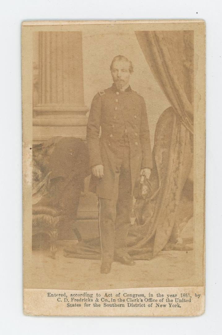 Pierre Gustave Toutant Beauregard Confederate CDV: Scarce CDV Photo of Confederate General Pierre Gustave Toutant-Beauregard. Photographer is Charles D. Fredricks.