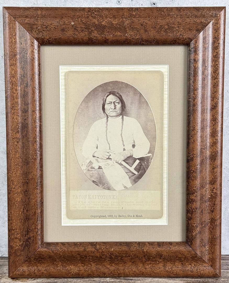 Bailey Dix & Mead Sitting Bull Indian Photo: 9" by 11 1/2" framed.