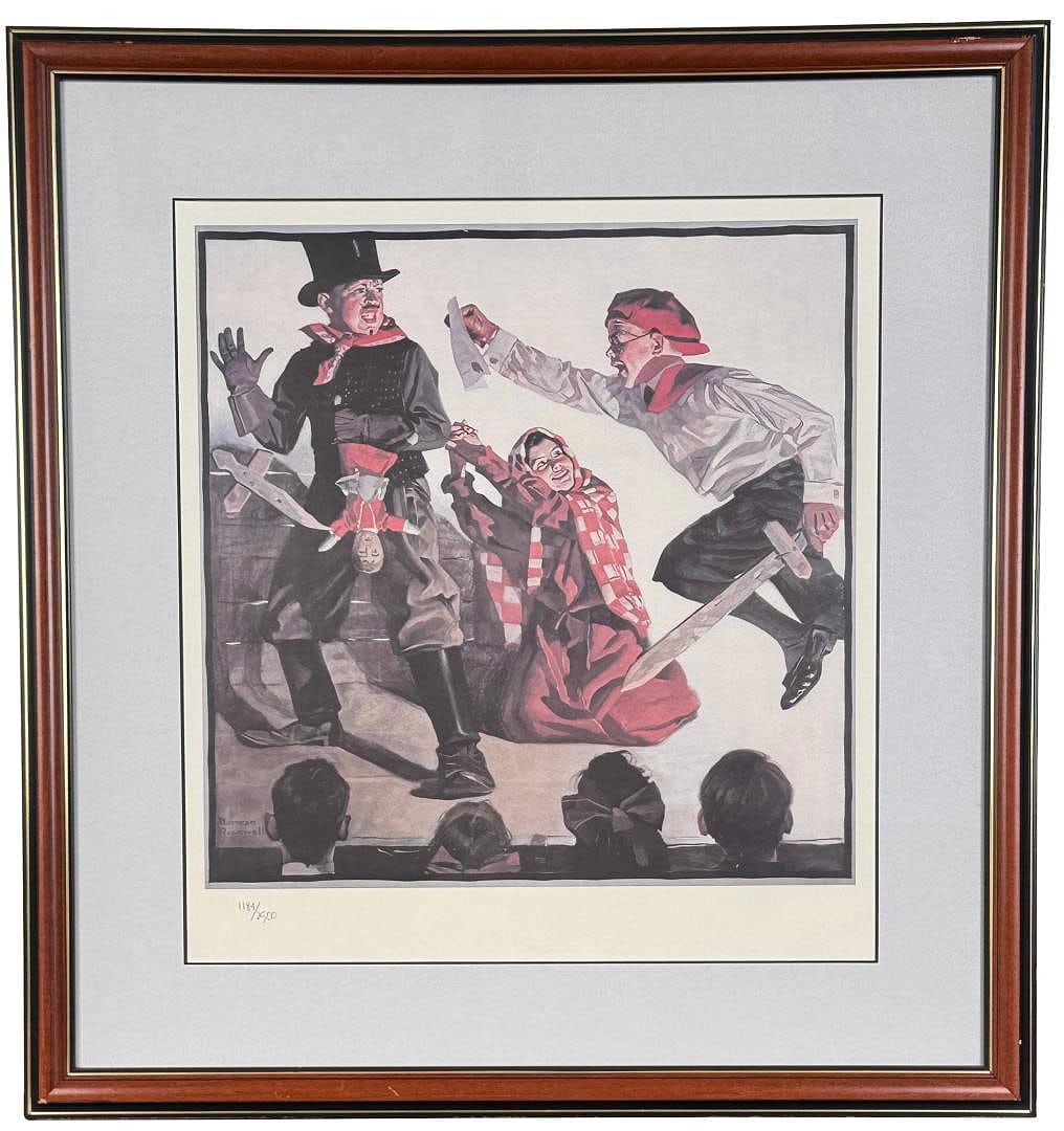 Norman Rockwell School Play Lithograph: Signed and Numbered. Waverly House Publisher. 1184 of edition 2500. 32" by 36".