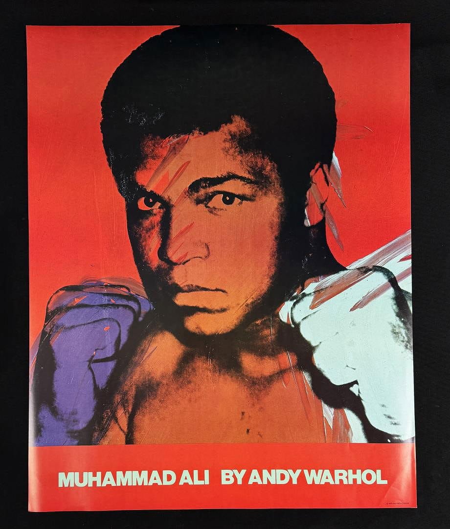 Andy Warhol Muhammad Ali Offset Lithograph: 24" by 30". Copyright symbol at bottom right 1978 Andy Warhol Enterprises. Warhol photographed Ali in 1977 for his Athletes Series. Provenance: From the estate of Rodney Hilton Brown who operated Hilt
