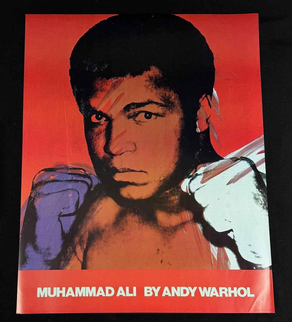 Andy Warhol Muhammad Ali Offset Lithograph: 24" by 30". Copyright symbol at bottom right 1978 Andy Warhol Enterprises. Warhol photographed Ali in 1977 for his Athletes Series. Provenance: From the estate of Rodney Hilton Brown who operated Hilt