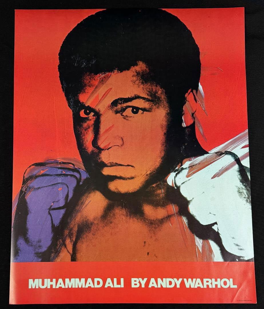 Andy Warhol Muhammad Ali Offset Lithograph: 24" by 30". Copyright symbol at bottom right 1978 Andy Warhol Enterprises. Warhol photographed Ali in 1977 for his Athletes Series. Provenance: From the estate of Rodney Hilton Brown who operated Hilt