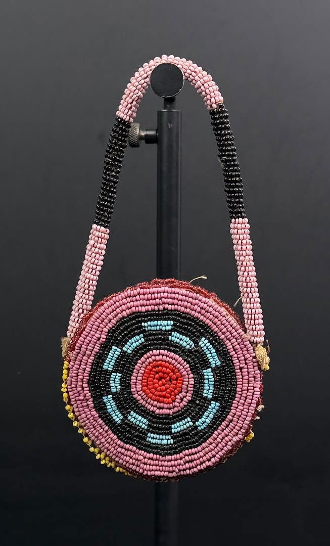 Crow Native American Indian Pocket Watch Pouch: 6 1/8" by 3 1/8". Nicely beaded. First Quarter of the 20th Century.