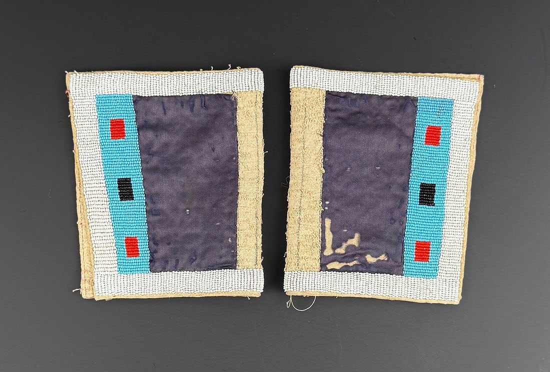 Cheyenne Native American Indian Beaded Cuffs: First Quarter of the 20th Century.