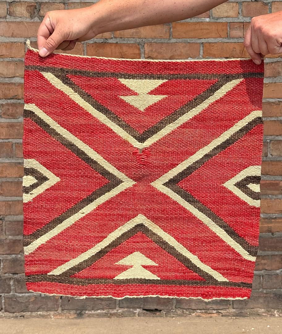 Navajo Indian Gallup Sampler Blanket: 19 1/2" by 19 1/2".