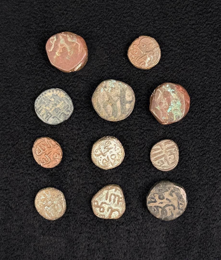 Lot of Antique Sikh Empire Islamic Coins: 11 total