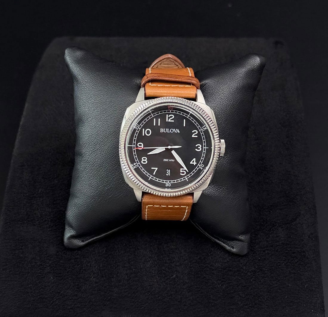 Bulova 96B230 Stainless Steel Military UHF Watch: In working condition.