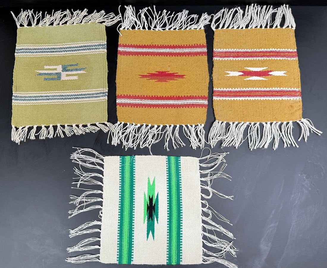 Lot of Ortega's Chimayo Rugs: All miniature in size.