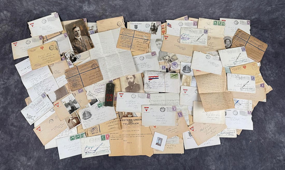 Collection of WW1 WWI Soldiers Letters Home: 154 total pieces