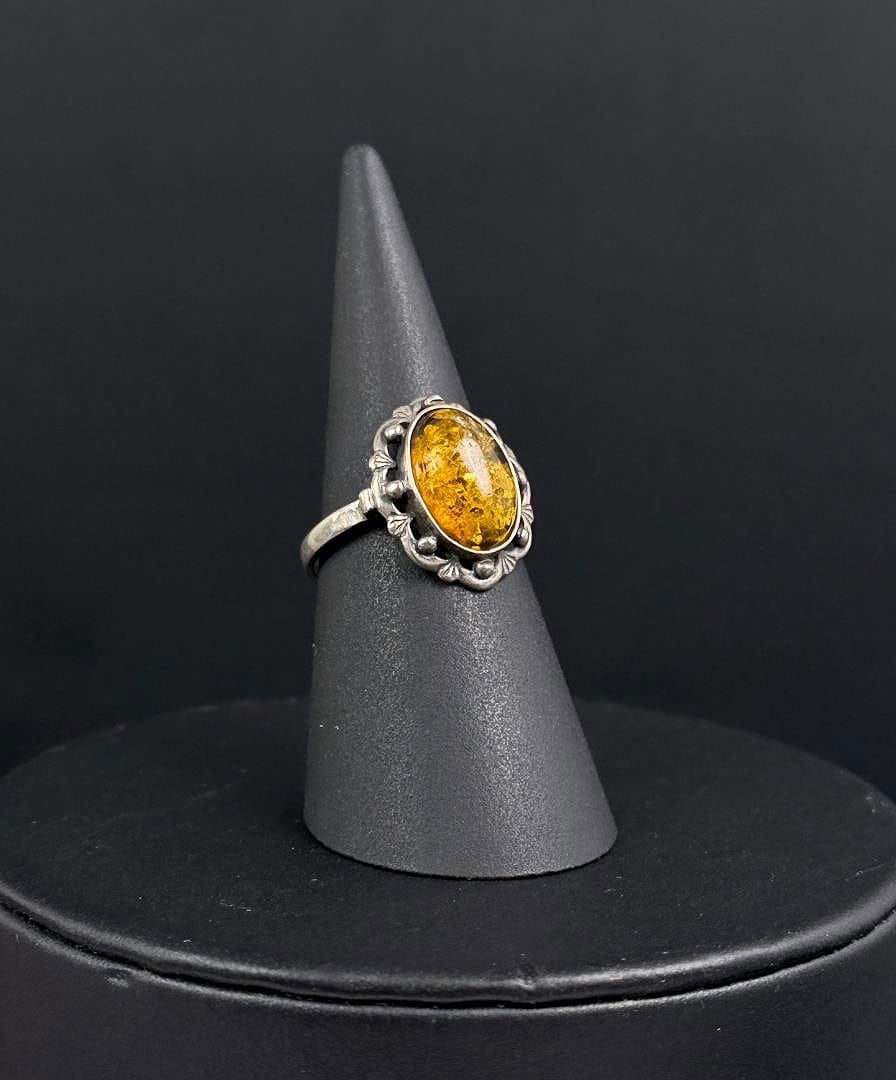 Baltic Amber Sterling Silver Ring