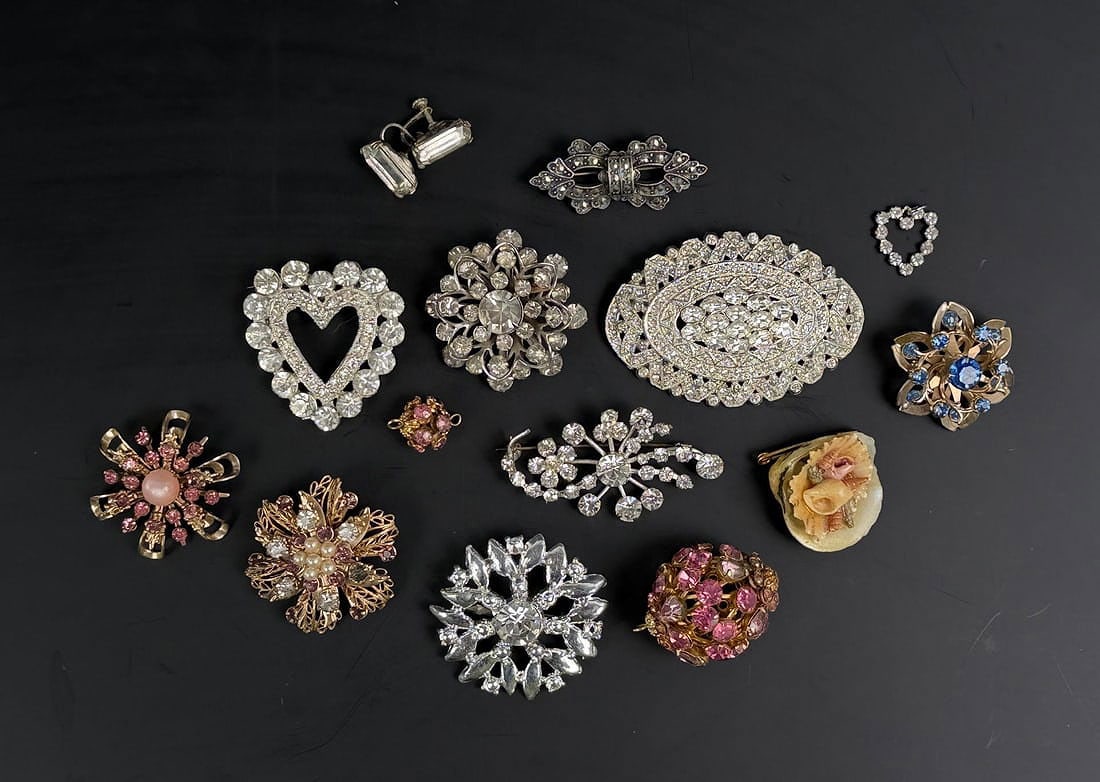 Collection of Rhinestone Costume Jewelry: Nice grouping.
