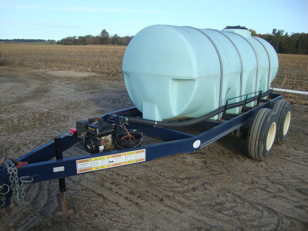 1000 gal poly nurse trailer: 1000 gal poly nurse trailer T/A W/6.5 HP POWER PRO Water Pump & ELEC. VALVE