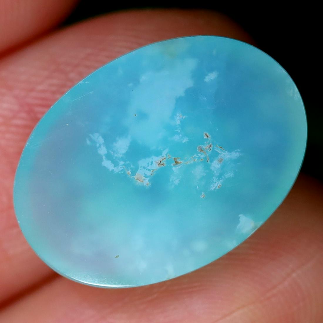 4.62Ct Rare Andean Peruvian Blue Opal - Australian Opal - Oval Cabochon (1 of 3)