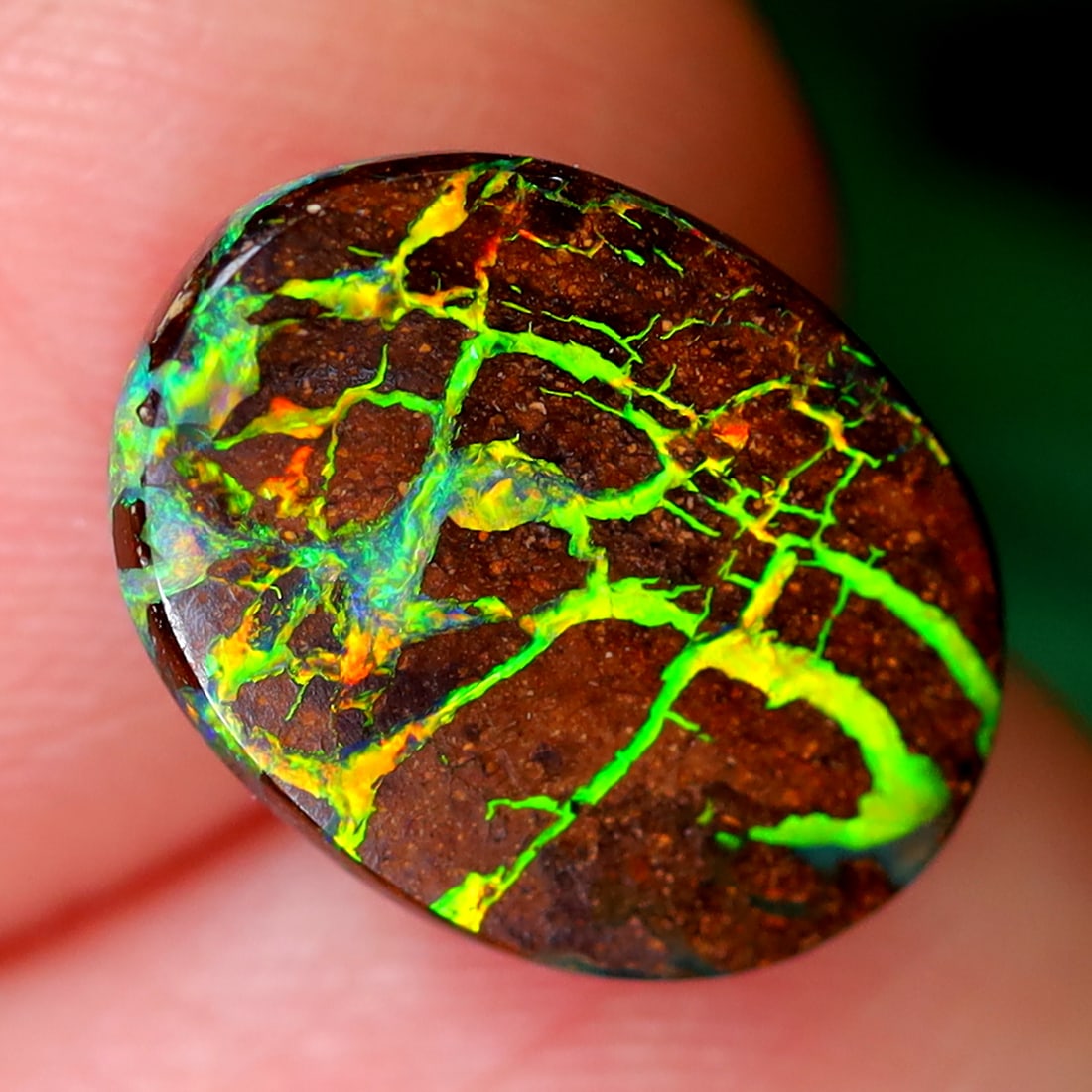 2.66Ct Koroit Matrix Boulder Opal Polished - Australian Opal - Oval Cabochon (1 of 3)