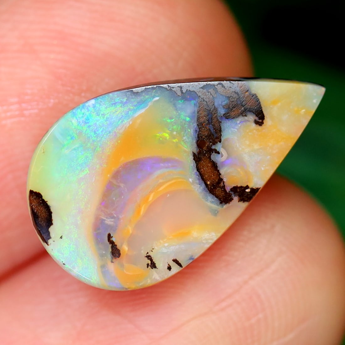 2.92Ct Winton Boulder Opal Polished - Australian Opal - Pear Cabochon: Ksmith Jewels Global Welcome to our auction house, today auction brought to you by Ksmith Jewels Global based in Penang, Malaysia specialize in all kinds of opal and color gemstone both in manufacturi
