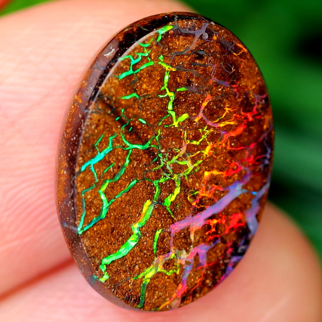 6.24Ct Koroit Matrix Boulder Opal Polished - Australian Opal - Oval Cabochon (1 of 3)