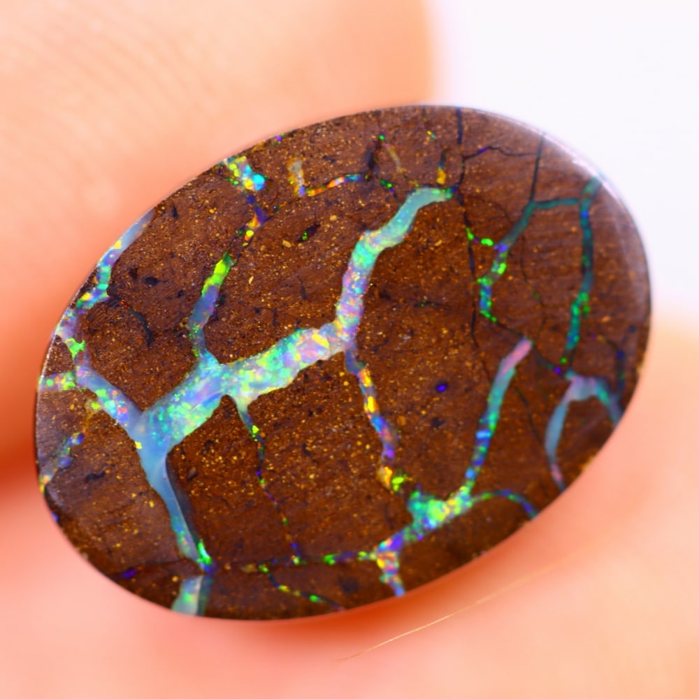 4.53Ct Koroit Matrix Boulder Opal Polished - Australian Opal - Oval Cabochon (1 of 7)