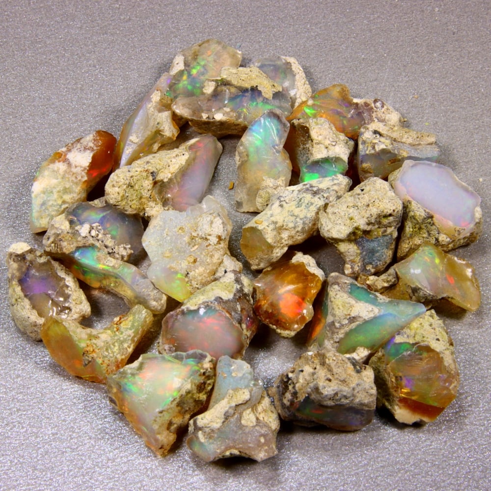 100Ct Rough Opal Specimen - Ethiopian Opal - Mineral Rough Set (1 of 3)