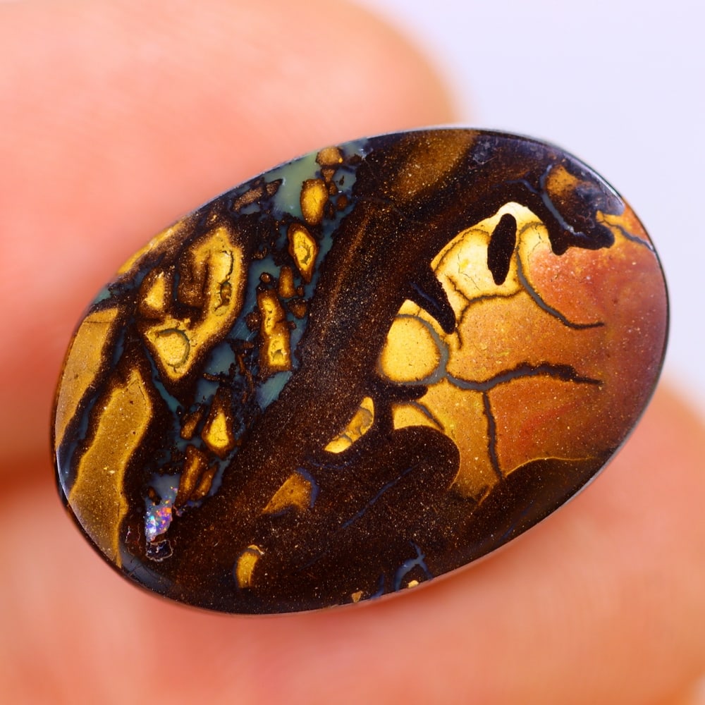 13.02Ct Koroit Boulder Opal Polished - Australian Opal - Oval Cabochon: Ksmith Jewels Global Welcome to our auction house, today auction brought to you by Ksmith Jewels Global based in Penang, Malaysia specialize in all kinds of opal and color gemstone both in manufacturi
