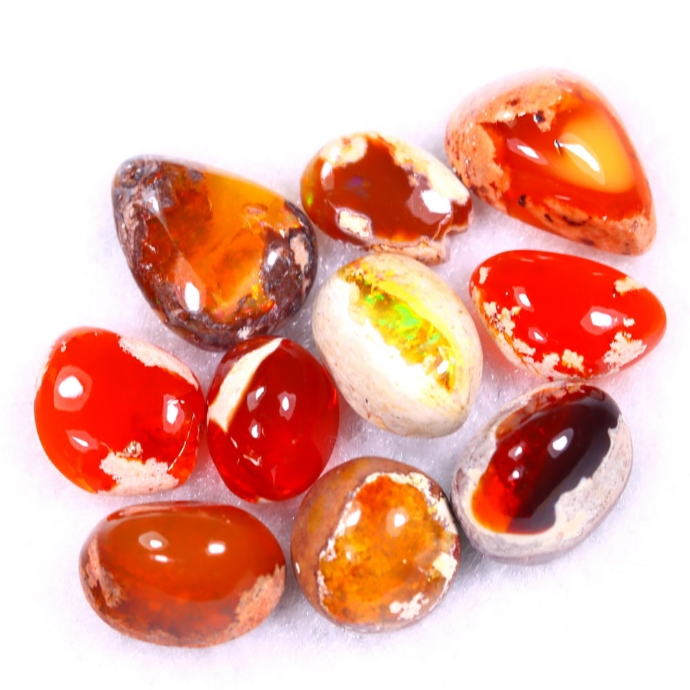 18.05Ct Group of 10 Mexican Fire Opal - Mexican Opal - Cabochon (1 of 3)
