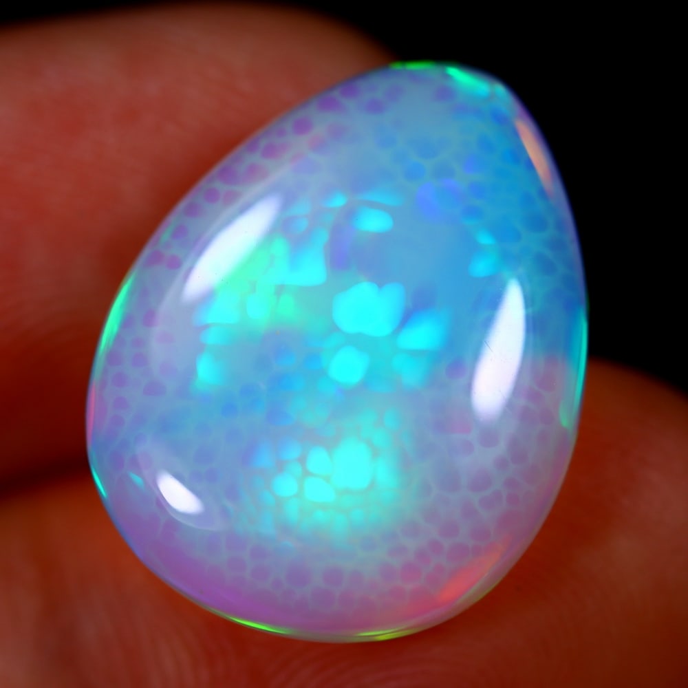 8.80Ct Welo Opal Polished - Ethiopian Opal - Pear Cabochon: Ksmith Jewels Global Welcome to our auction house, today auction brought to you by Ksmith Jewels Global based in Penang, Malaysia specialize in all kinds of opal and color gemstone both in manufacturi