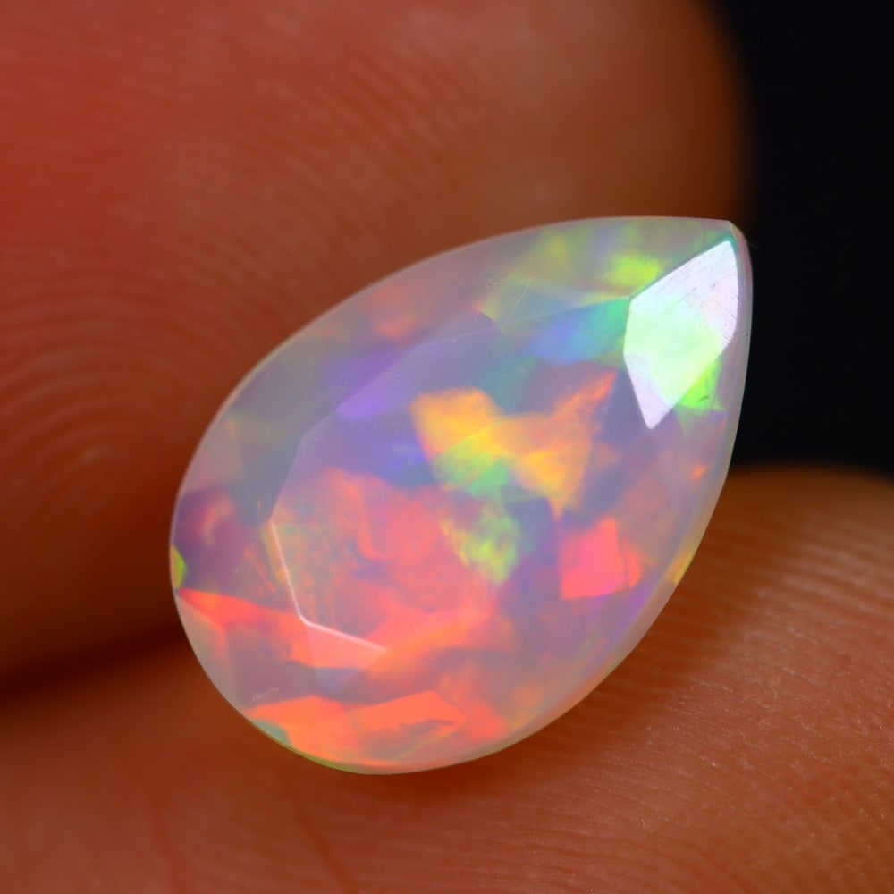 1.90Ct Welo Opal Polished - Ethiopian Opal - Pear Faceted (1 of 7)
