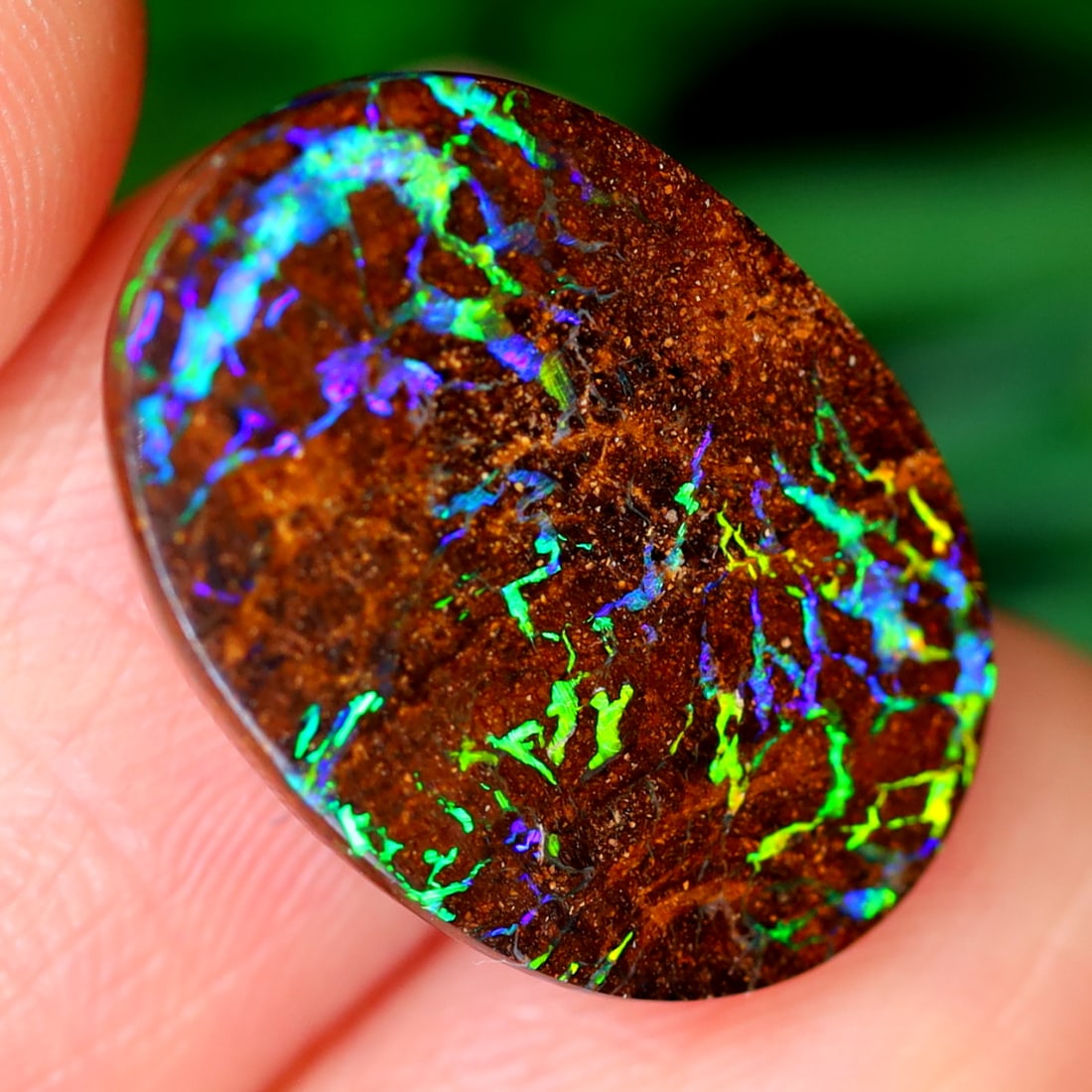 8.46Ct Koroit Matrix Boulder Opal Polished - Australian Opal - Oval Cabochon (JE3526) (1 of 4)