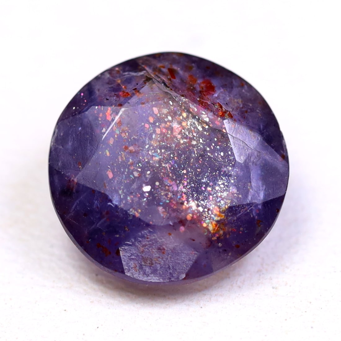 2.42Ct Natural Bloodshot Iolite Sunstone - India Gemstone - Round Faceted (OT4868): Ksmith Jewels Global Welcome to our auction house, today auction brought to you by Ksmith Jewels Global based in Penang, Malaysia specialize in all kinds of opal and color gemstone both in manufacturi
