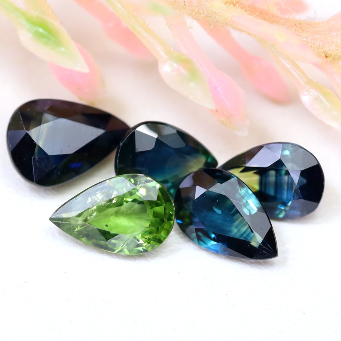 2.41Ct Natural Wholesale Australian Parti Sapphire Lot - Australian Gemstone - Pear Faceted: Ksmith Jewels Global Welcome to our auction house, today auction brought to you by Ksmith Jewels Global based in Penang, Malaysia specialize in all kinds of opal and color gemstone both in manufacturi