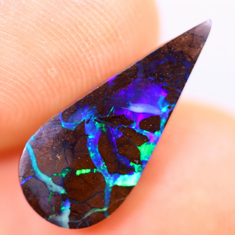 3.52Ct Koroit Matrix Boulder Opal Polished - Australian Opal - Pear Cabochon (1 of 6)