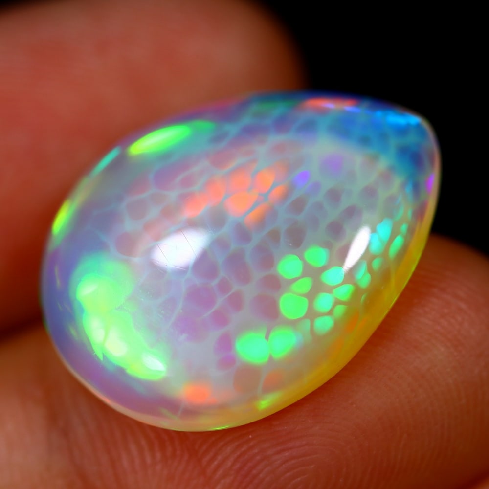 9.21Ct Welo Opal Polished - Ethiopian Opal - Pear Cabochon: Ksmith Jewels Global Welcome to our auction house, today auction brought to you by Ksmith Jewels Global based in Penang, Malaysia specialize in all kinds of opal and color gemstone both in manufacturi