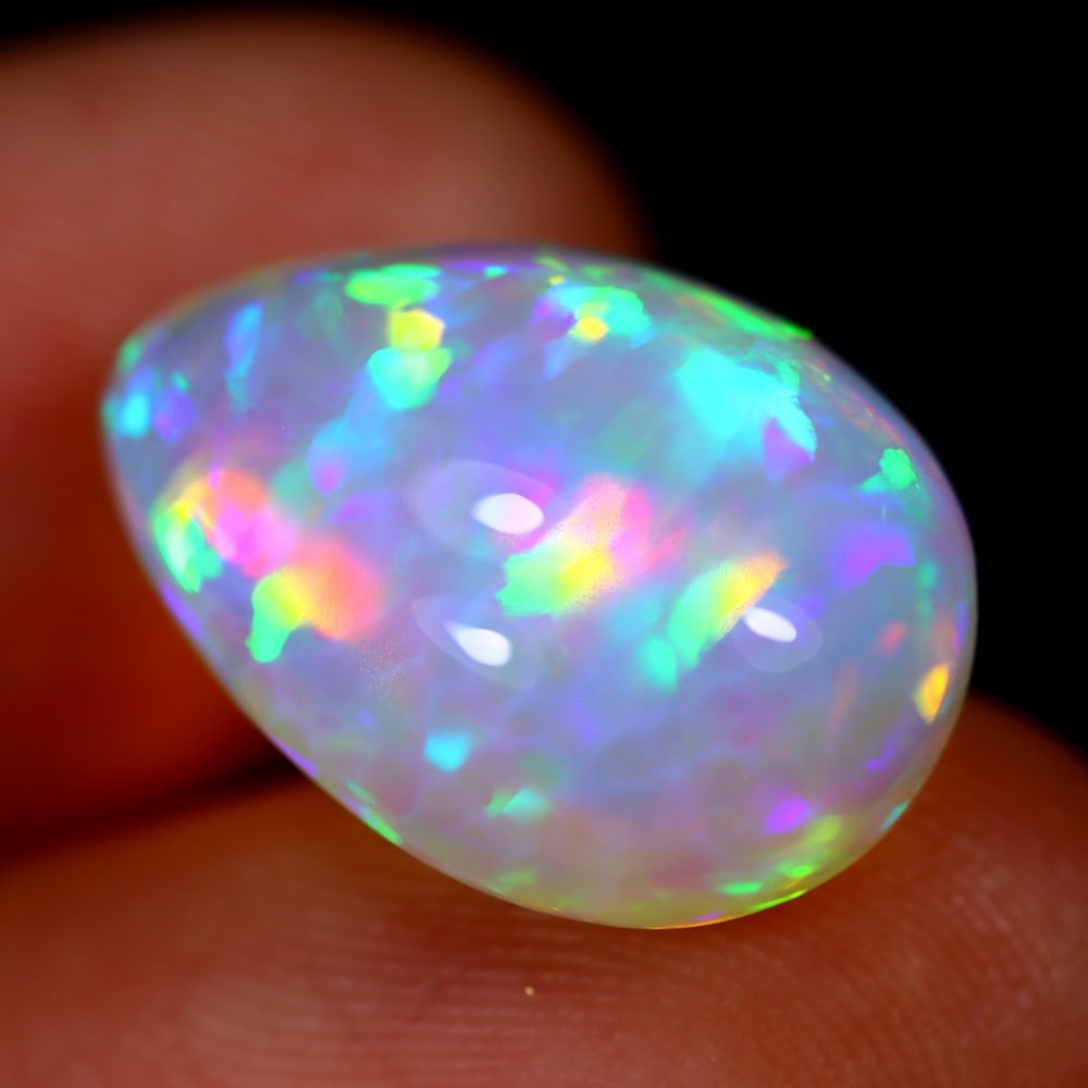 6.79Ct Welo Opal Polished - Ethiopian Opal - Pear Cabochon: Ksmith Jewels Global Welcome to our auction house, today auction brought to you by Ksmith Jewels Global based in Penang, Malaysia specialize in all kinds of opal and color gemstone both in manufacturi