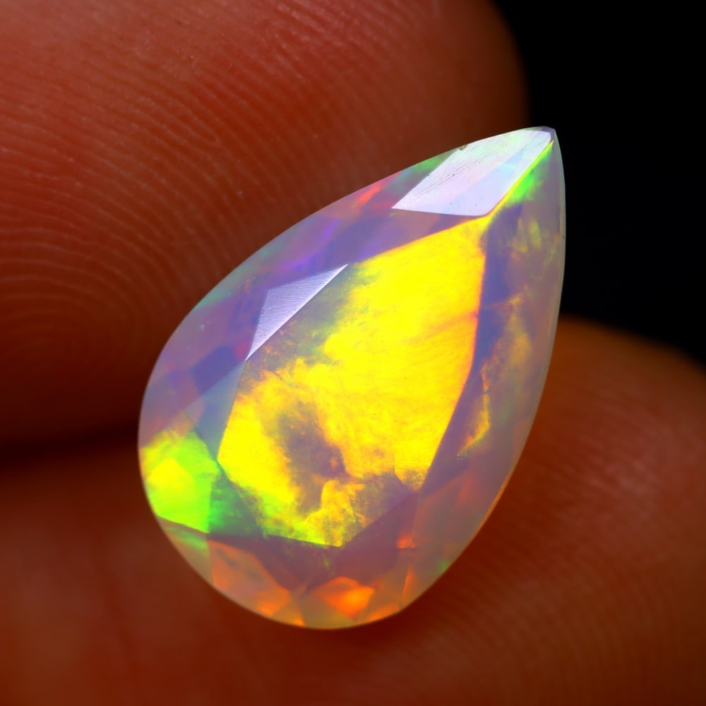 3.01Ct Welo Opal Polished - Ethiopian Opal - Pear Faceted: Ksmith Jewels Global Welcome to our auction house, today auction brought to you by Ksmith Jewels Global based in Penang, Malaysia specialize in all kinds of opal and color gemstone both in manufacturi