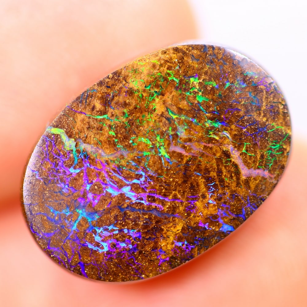7.26Ct Koroit Matrix Boulder Opal Polished - Australian Opal - Oval Cabochon (1 of 8)